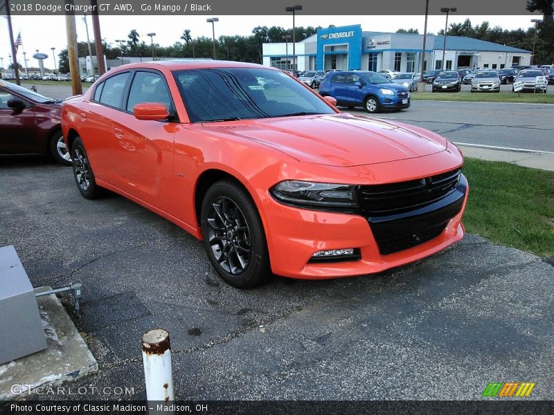 Go Mango / Black 2018 Dodge Charger GT AWD
