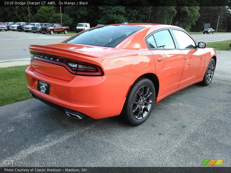 Go Mango / Black 2018 Dodge Charger GT AWD