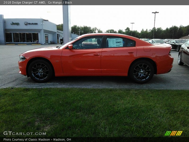 Go Mango / Black 2018 Dodge Charger GT AWD