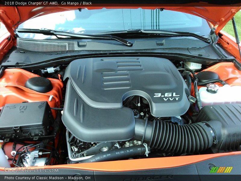 Go Mango / Black 2018 Dodge Charger GT AWD