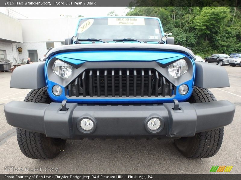 Hydro Blue Pearl / Black 2016 Jeep Wrangler Sport