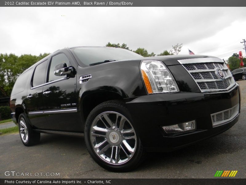 Black Raven / Ebony/Ebony 2012 Cadillac Escalade ESV Platinum AWD