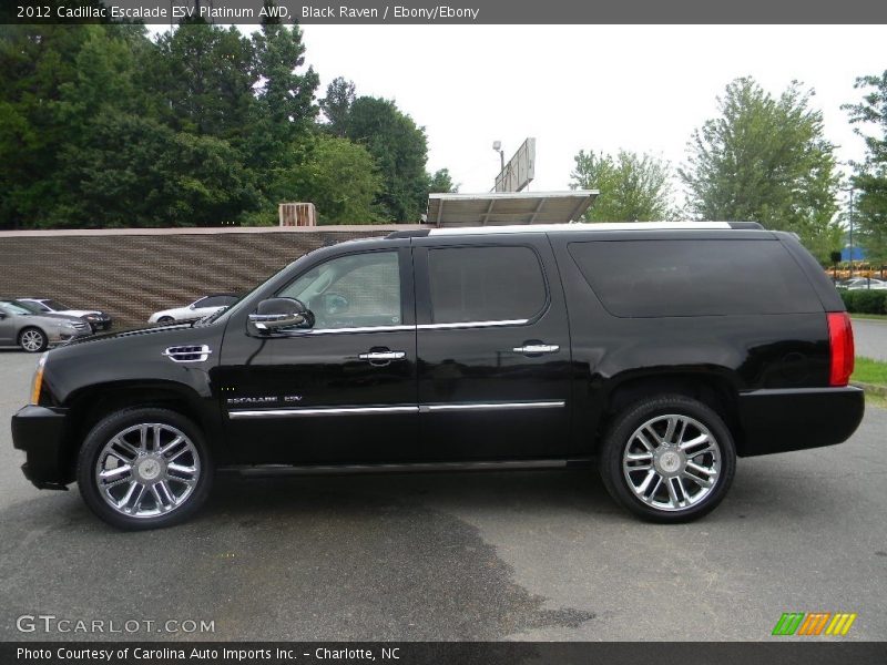 Black Raven / Ebony/Ebony 2012 Cadillac Escalade ESV Platinum AWD