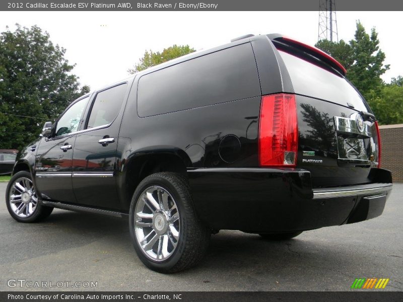 Black Raven / Ebony/Ebony 2012 Cadillac Escalade ESV Platinum AWD