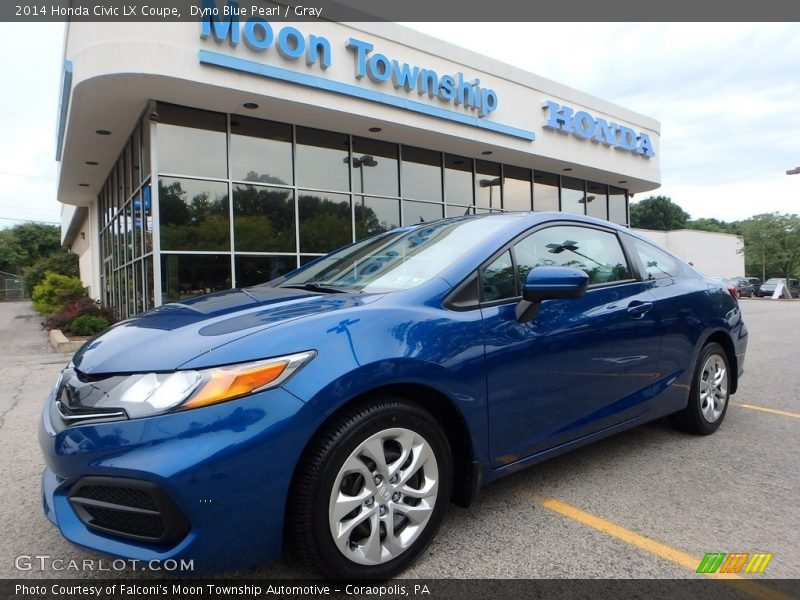 Dyno Blue Pearl / Gray 2014 Honda Civic LX Coupe