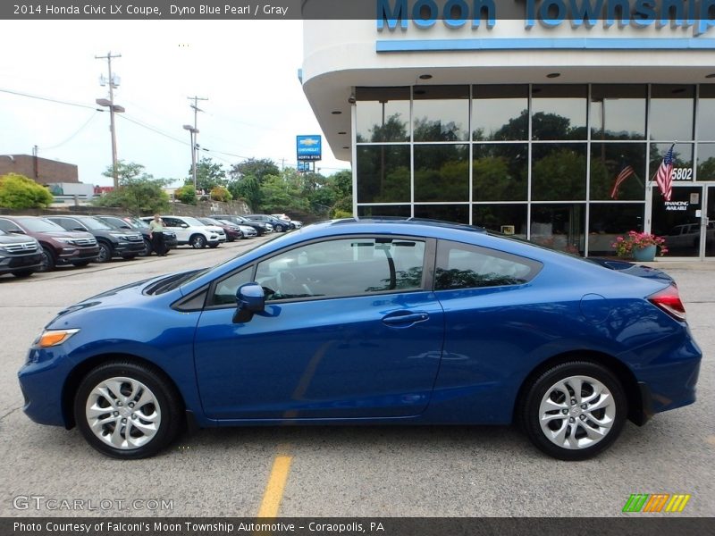 Dyno Blue Pearl / Gray 2014 Honda Civic LX Coupe