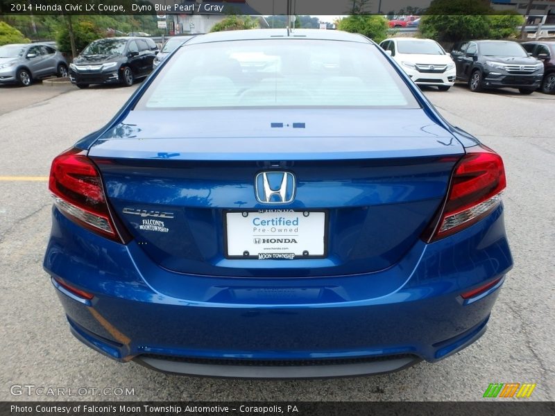 Dyno Blue Pearl / Gray 2014 Honda Civic LX Coupe