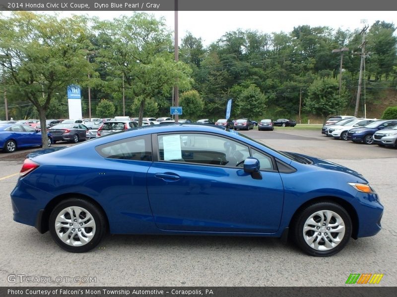 Dyno Blue Pearl / Gray 2014 Honda Civic LX Coupe
