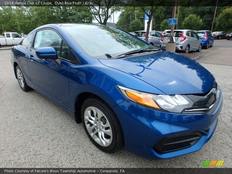 Dyno Blue Pearl / Gray 2014 Honda Civic LX Coupe