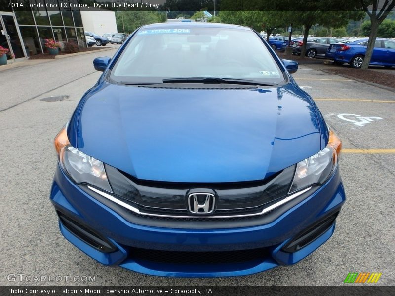 Dyno Blue Pearl / Gray 2014 Honda Civic LX Coupe