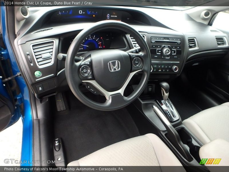 Dyno Blue Pearl / Gray 2014 Honda Civic LX Coupe