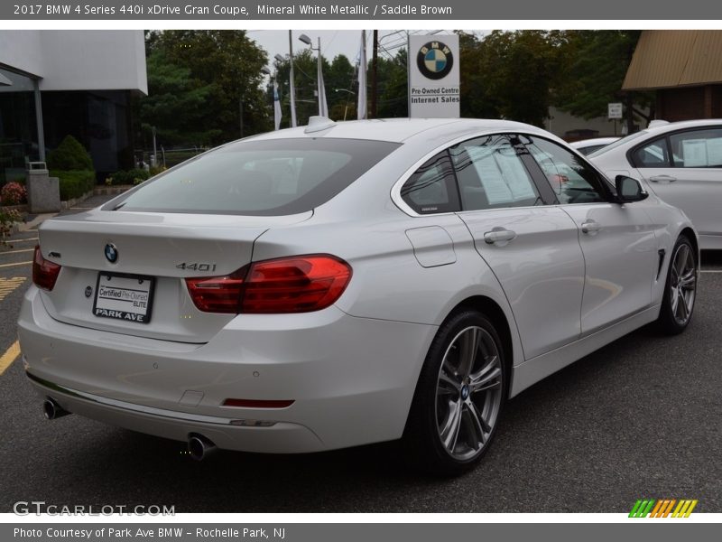 Mineral White Metallic / Saddle Brown 2017 BMW 4 Series 440i xDrive Gran Coupe