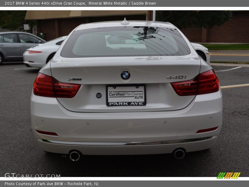 Mineral White Metallic / Saddle Brown 2017 BMW 4 Series 440i xDrive Gran Coupe