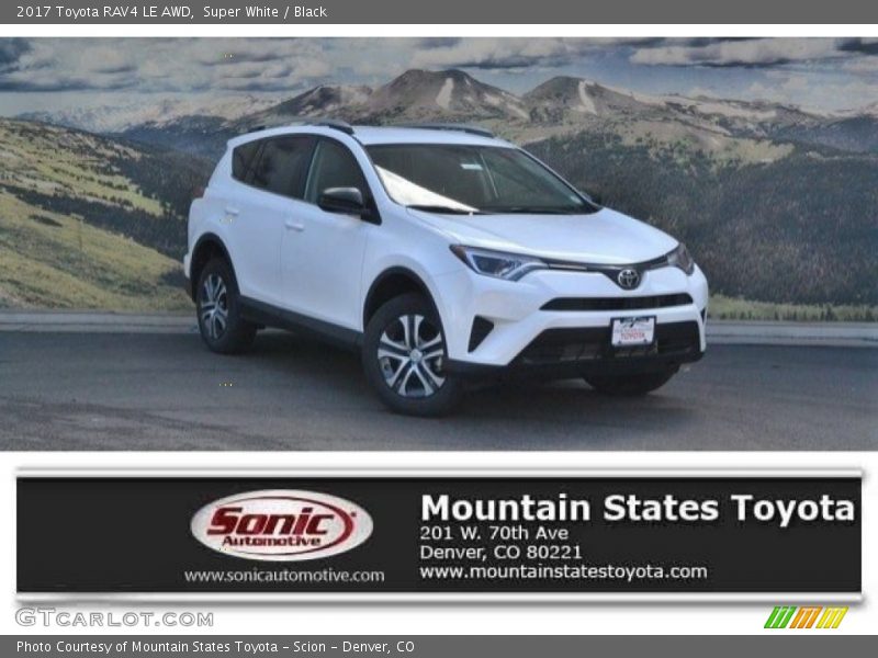 Super White / Black 2017 Toyota RAV4 LE AWD