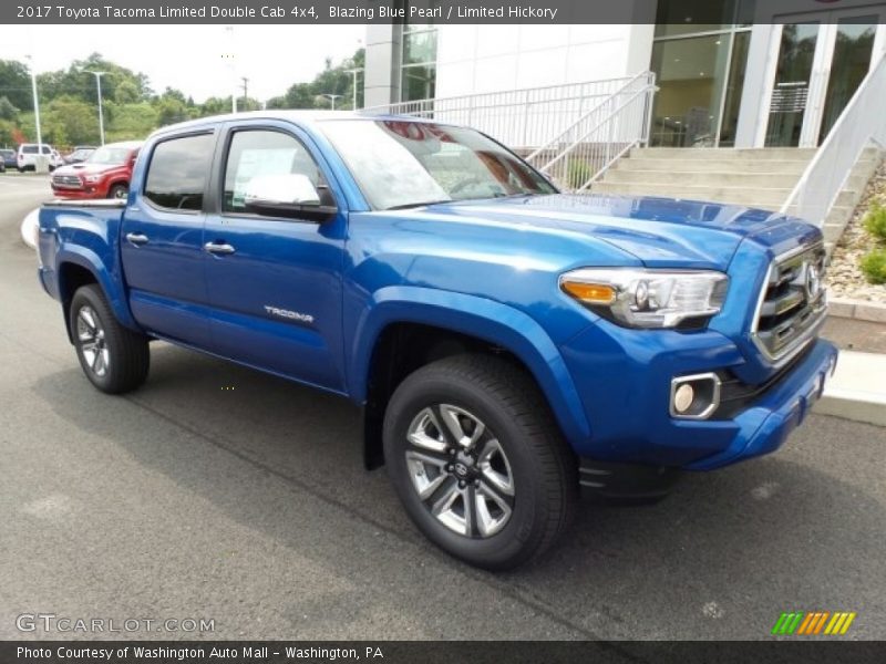 Blazing Blue Pearl / Limited Hickory 2017 Toyota Tacoma Limited Double Cab 4x4