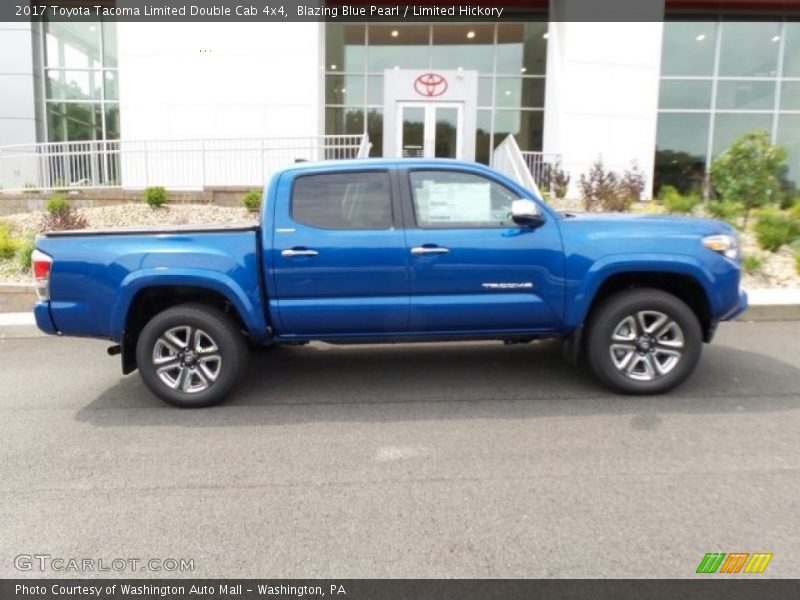 Blazing Blue Pearl / Limited Hickory 2017 Toyota Tacoma Limited Double Cab 4x4