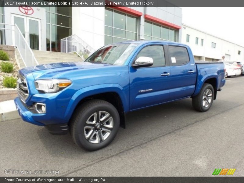 Blazing Blue Pearl / Limited Hickory 2017 Toyota Tacoma Limited Double Cab 4x4