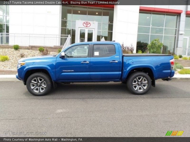 Blazing Blue Pearl / Limited Hickory 2017 Toyota Tacoma Limited Double Cab 4x4