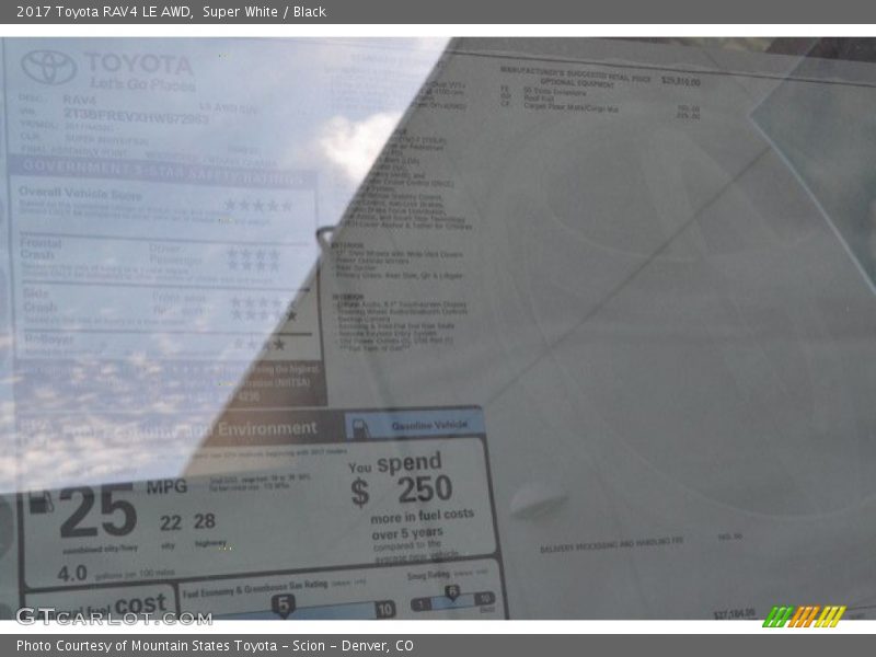Super White / Black 2017 Toyota RAV4 LE AWD