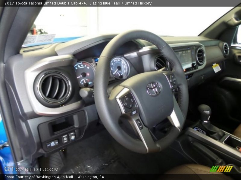 Blazing Blue Pearl / Limited Hickory 2017 Toyota Tacoma Limited Double Cab 4x4