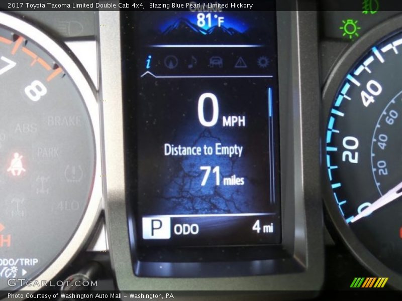 Blazing Blue Pearl / Limited Hickory 2017 Toyota Tacoma Limited Double Cab 4x4