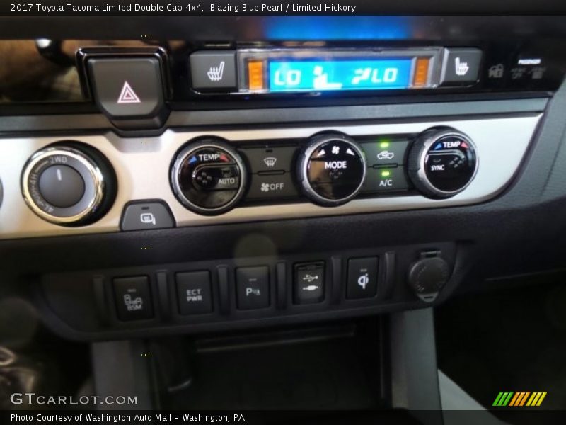Blazing Blue Pearl / Limited Hickory 2017 Toyota Tacoma Limited Double Cab 4x4