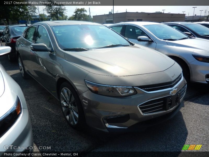 Pepperdust Metallic / Jet Black 2017 Chevrolet Malibu Premier