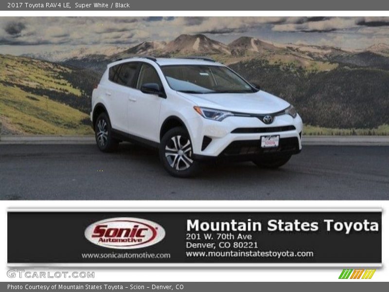 Super White / Black 2017 Toyota RAV4 LE