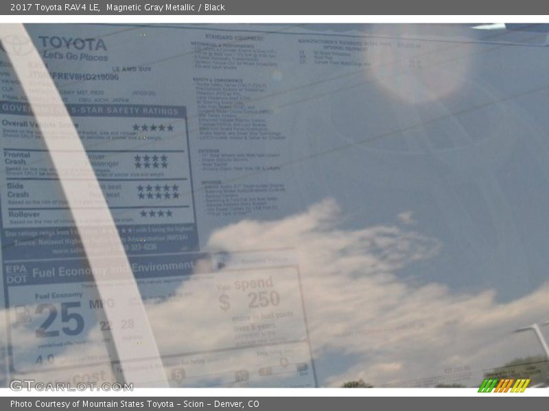 Magnetic Gray Metallic / Black 2017 Toyota RAV4 LE