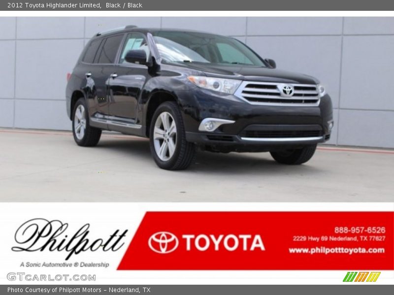 Black / Black 2012 Toyota Highlander Limited
