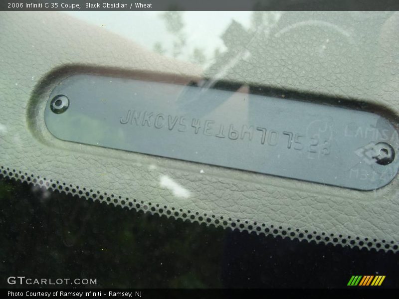 Black Obsidian / Wheat 2006 Infiniti G 35 Coupe