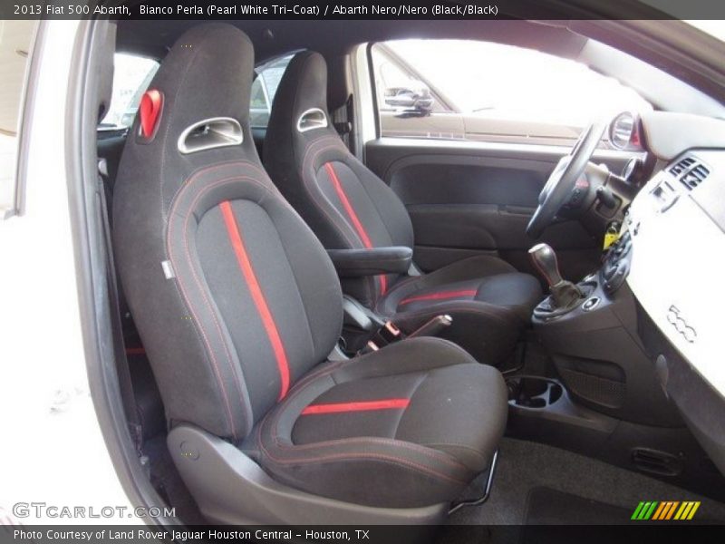 Bianco Perla (Pearl White Tri-Coat) / Abarth Nero/Nero (Black/Black) 2013 Fiat 500 Abarth