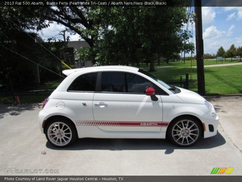 Bianco Perla (Pearl White Tri-Coat) / Abarth Nero/Nero (Black/Black) 2013 Fiat 500 Abarth