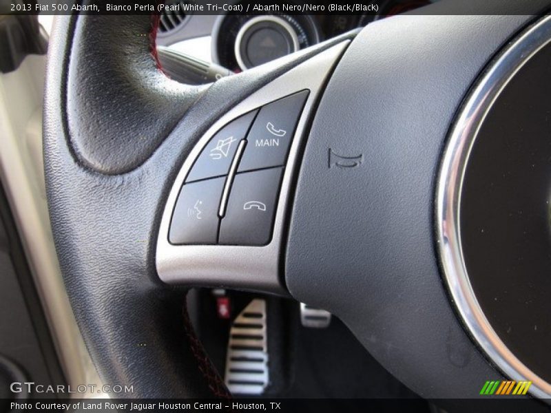 Bianco Perla (Pearl White Tri-Coat) / Abarth Nero/Nero (Black/Black) 2013 Fiat 500 Abarth