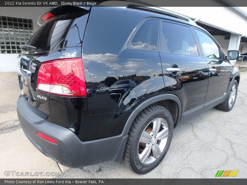 Ebony Black / Beige 2012 Kia Sorento EX V6 AWD