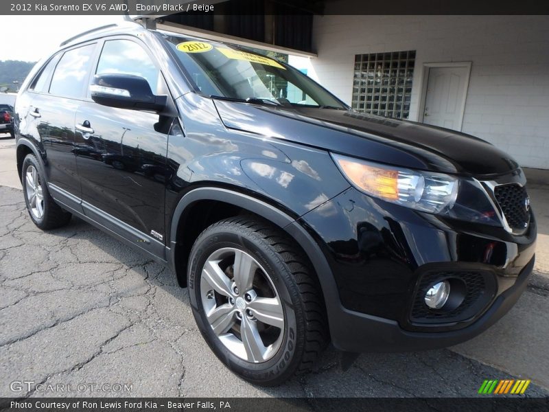 Ebony Black / Beige 2012 Kia Sorento EX V6 AWD