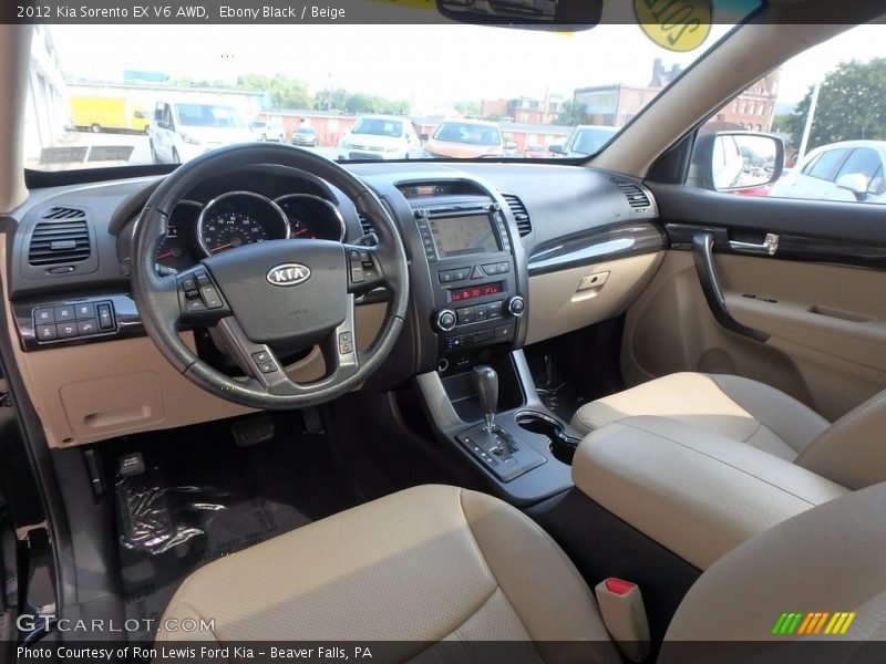 Ebony Black / Beige 2012 Kia Sorento EX V6 AWD
