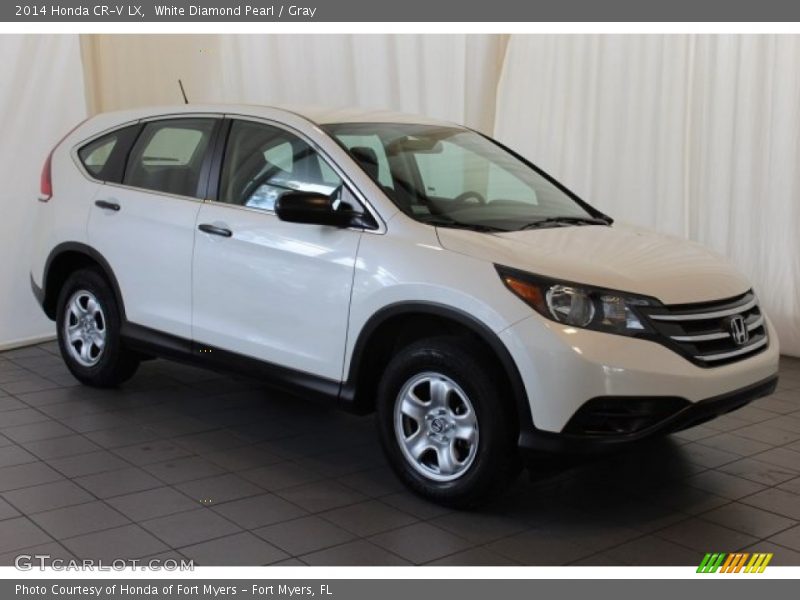 White Diamond Pearl / Gray 2014 Honda CR-V LX