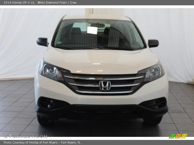 White Diamond Pearl / Gray 2014 Honda CR-V LX