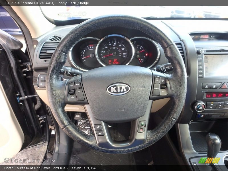 Ebony Black / Beige 2012 Kia Sorento EX V6 AWD