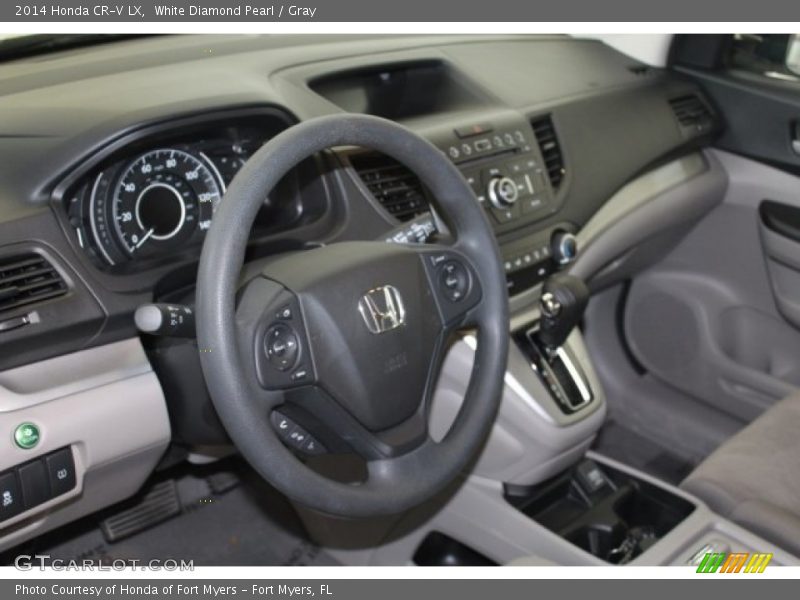 White Diamond Pearl / Gray 2014 Honda CR-V LX