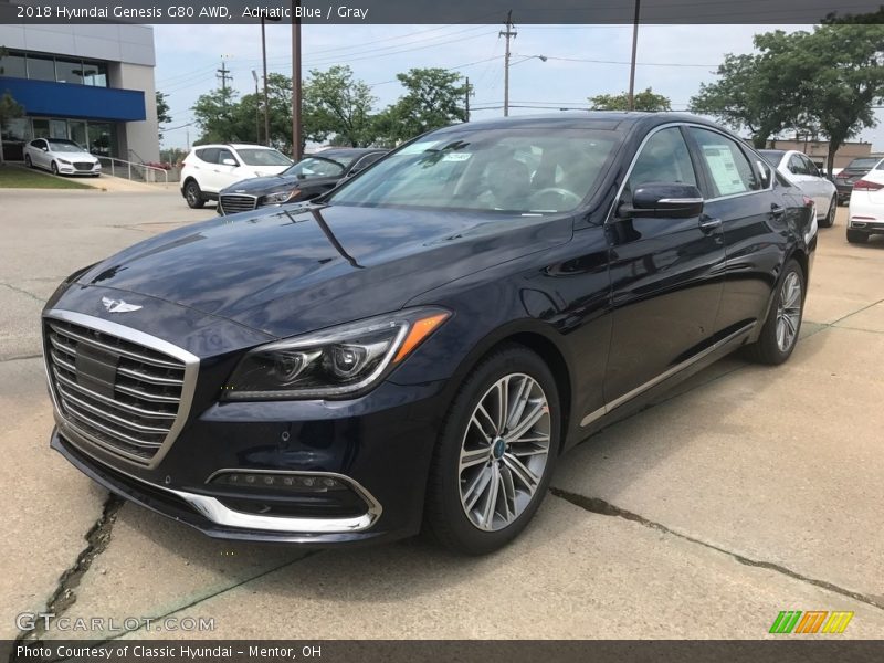 Adriatic Blue / Gray 2018 Hyundai Genesis G80 AWD