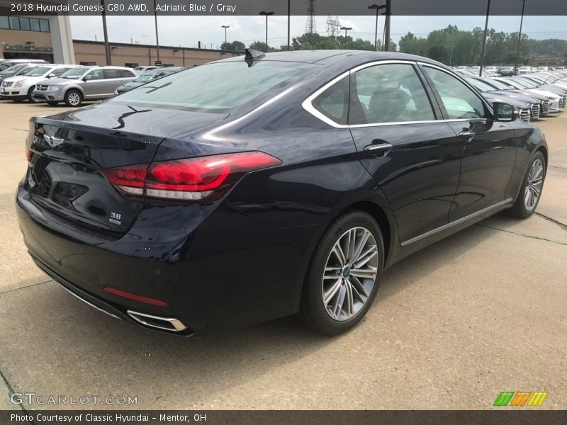 Adriatic Blue / Gray 2018 Hyundai Genesis G80 AWD