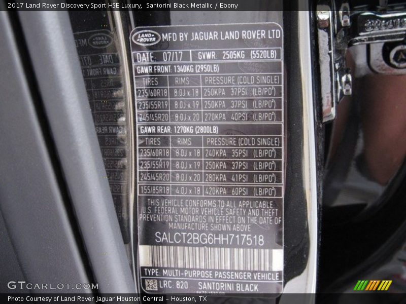 Santorini Black Metallic / Ebony 2017 Land Rover Discovery Sport HSE Luxury