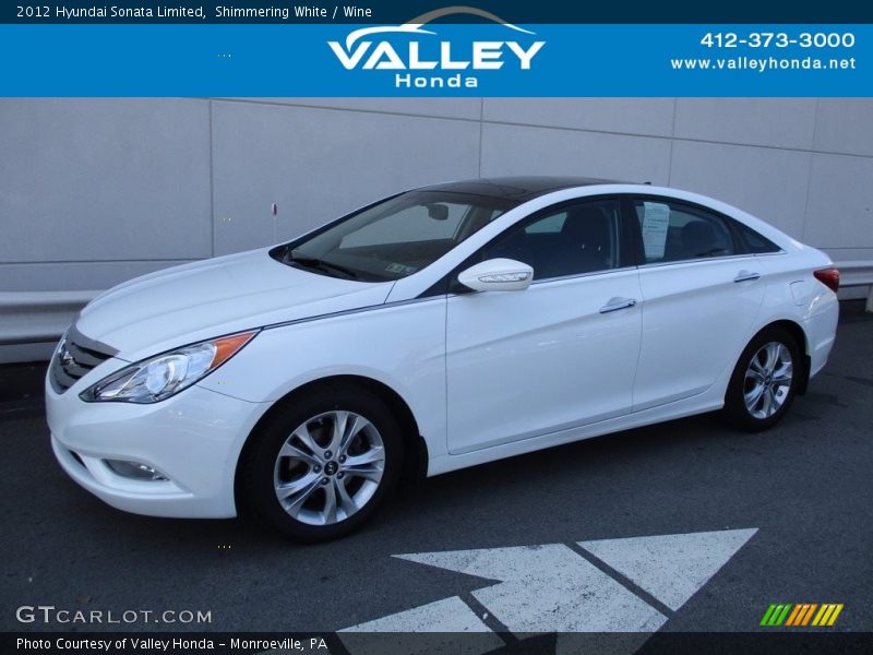Shimmering White / Wine 2012 Hyundai Sonata Limited
