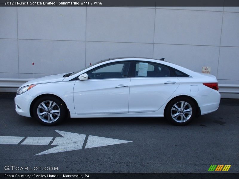 Shimmering White / Wine 2012 Hyundai Sonata Limited