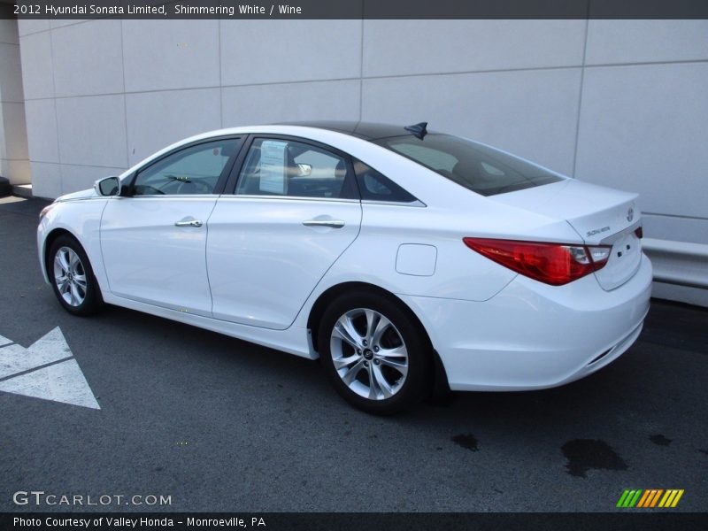 Shimmering White / Wine 2012 Hyundai Sonata Limited