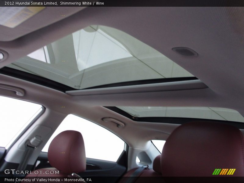 Shimmering White / Wine 2012 Hyundai Sonata Limited