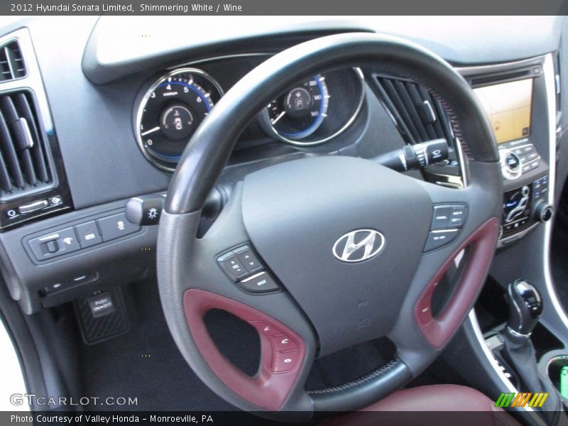 Shimmering White / Wine 2012 Hyundai Sonata Limited