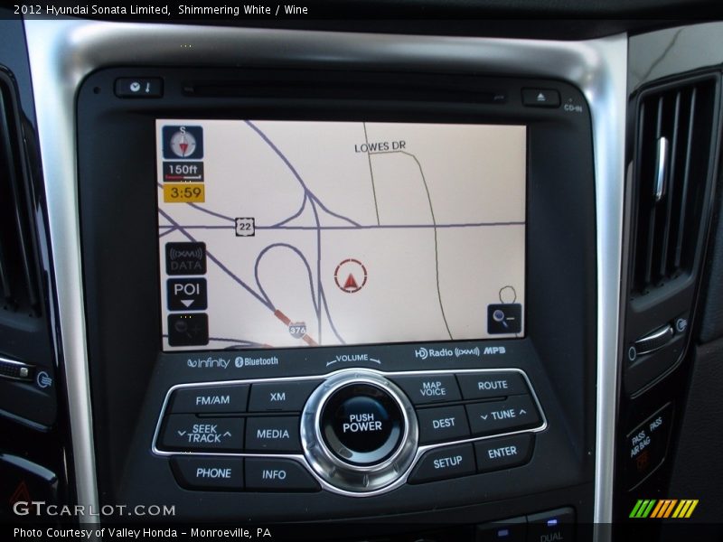 Shimmering White / Wine 2012 Hyundai Sonata Limited